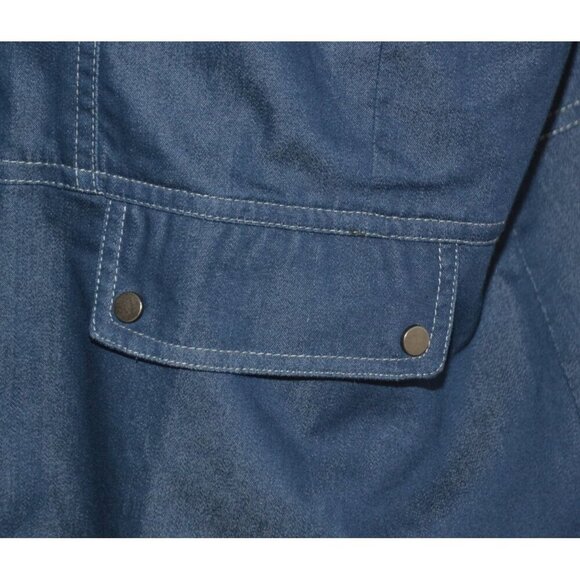 Ladies Studio V Lightweight Blue Chambray Jacket Snap Front Stretch Plus Size 2X - Picture 3 of 9